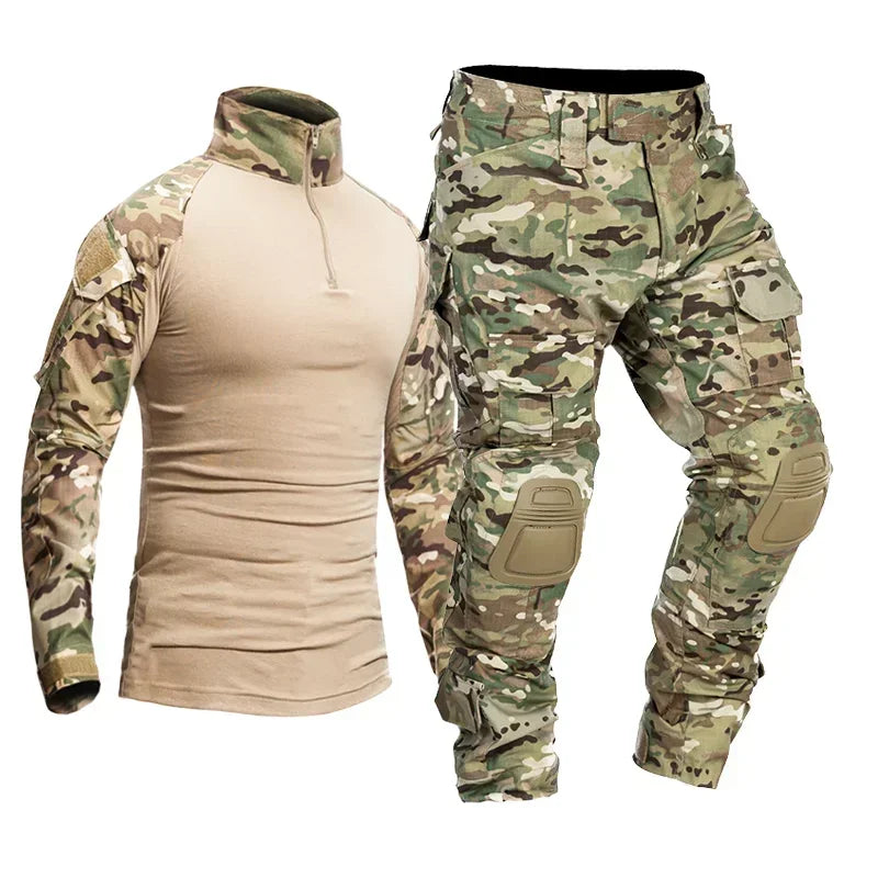 Kit tattici Tute mimetiche da esterno per uomo Uniforme combattimento Pantaloni