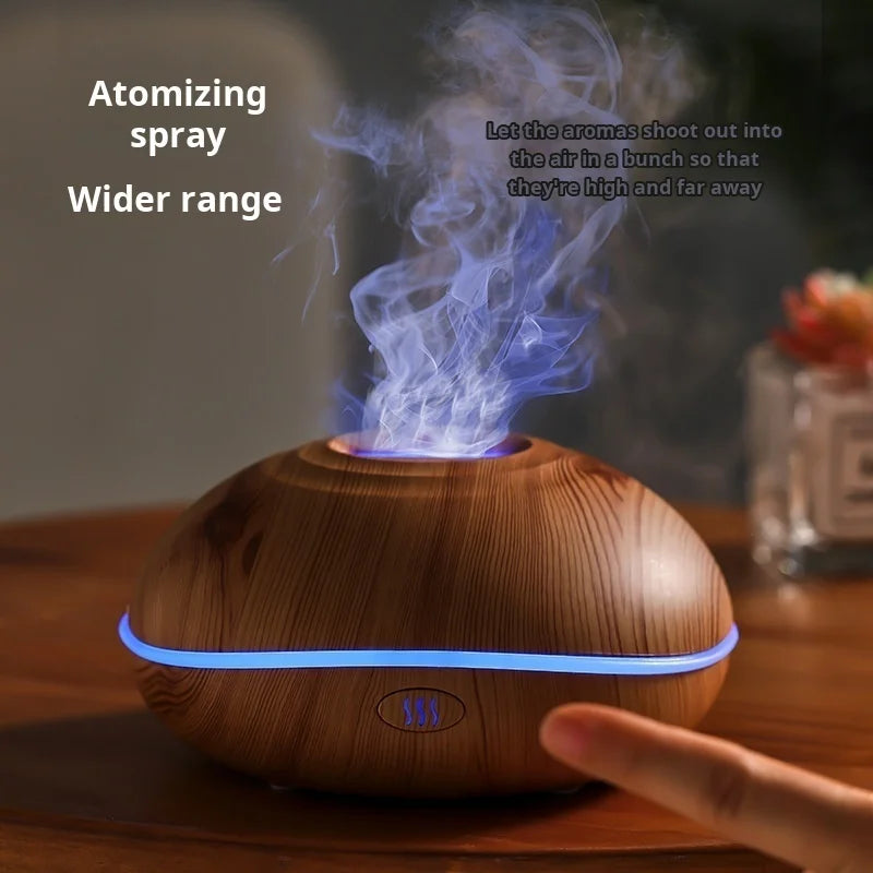 7 colori Fuoco Fiamma Grano di legno macchina per aromaterapia umidificatore Diffusore di aromi Aria Ad ultrasuoni Mist Maker Fogger Aroma