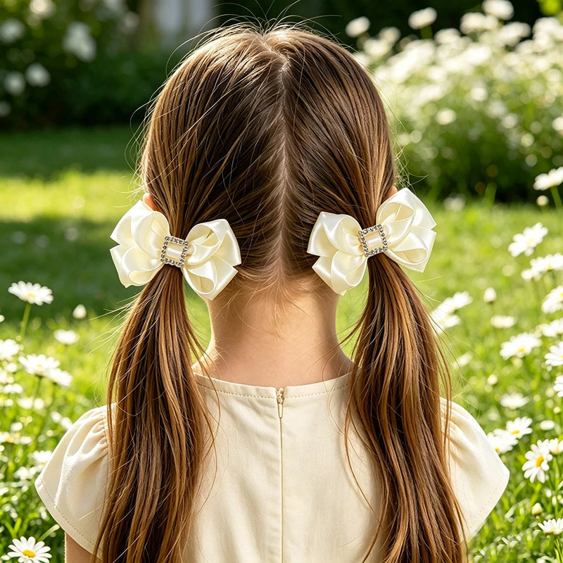 Fiocchi per capelli bambine set da 2 pezzi graziosi a doppio strato - FQ5637-2A-820 - immagine 18