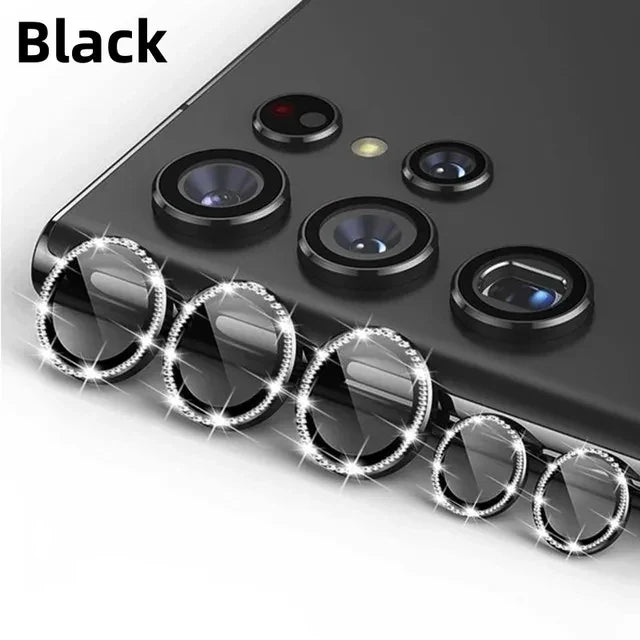 Anelli protettivi con diamanti per obiettivi fotocamera Samsung Galaxy S24 Ultra