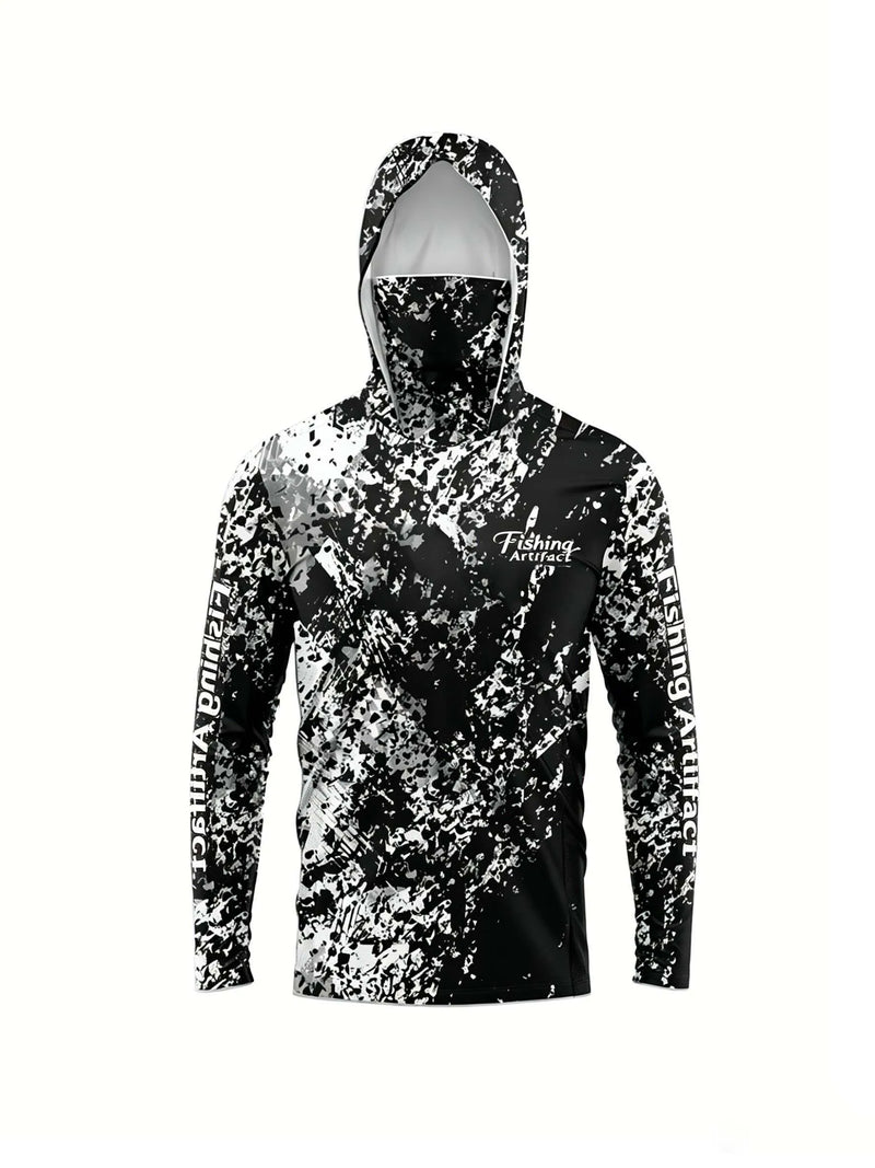 Maglia da pesca con cappuccio per uomo maschera facciale