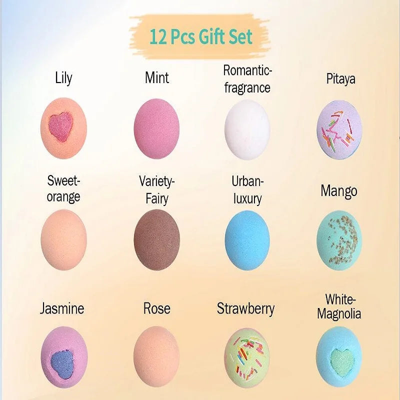 Bombe da bagno per donna Set regalo 12 pezzi Effetto fizz meraviglioso naturale - immagine 5
