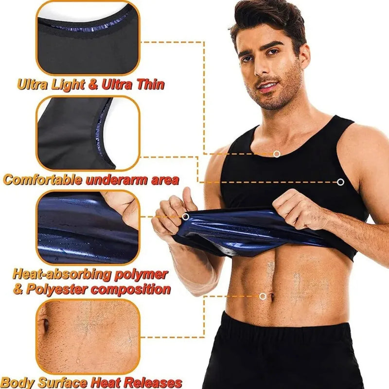 Gilet sauna uomo VEKY – maglia compressione termica dimagrante, fitness modellante effetto sudorazione - Campeda