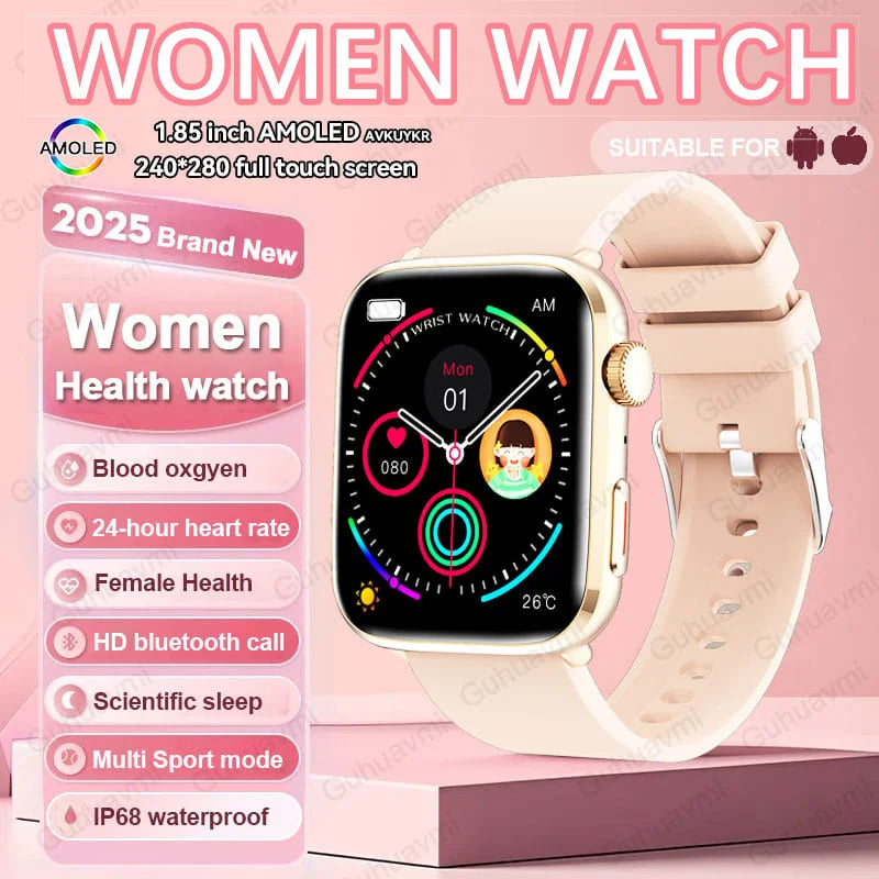 nuove donne uomini AI Smart diagnosi orologio HRV PPG pressione sanguigna - Pink - immagine 24