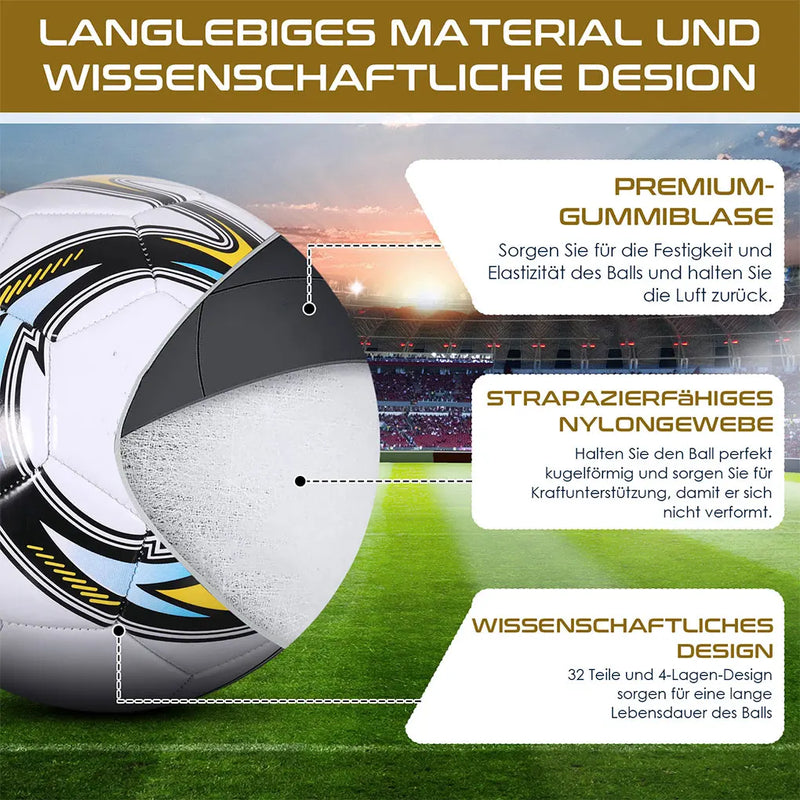Pallone da Calcio Misura 5 in PVC Antiscivolo – Cucito a Macchina per Allenamento e Partite - Campeda