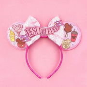 Disney Pink Daisy Duck Bow Fasce per capelli Paillettes viola Fascia orecchie di - immagine 18