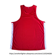 Gilet e pantaloncini da boxe Muay Thai Uomo Donna Bambino Sanda Wushu Arti - Red Vest Only 100