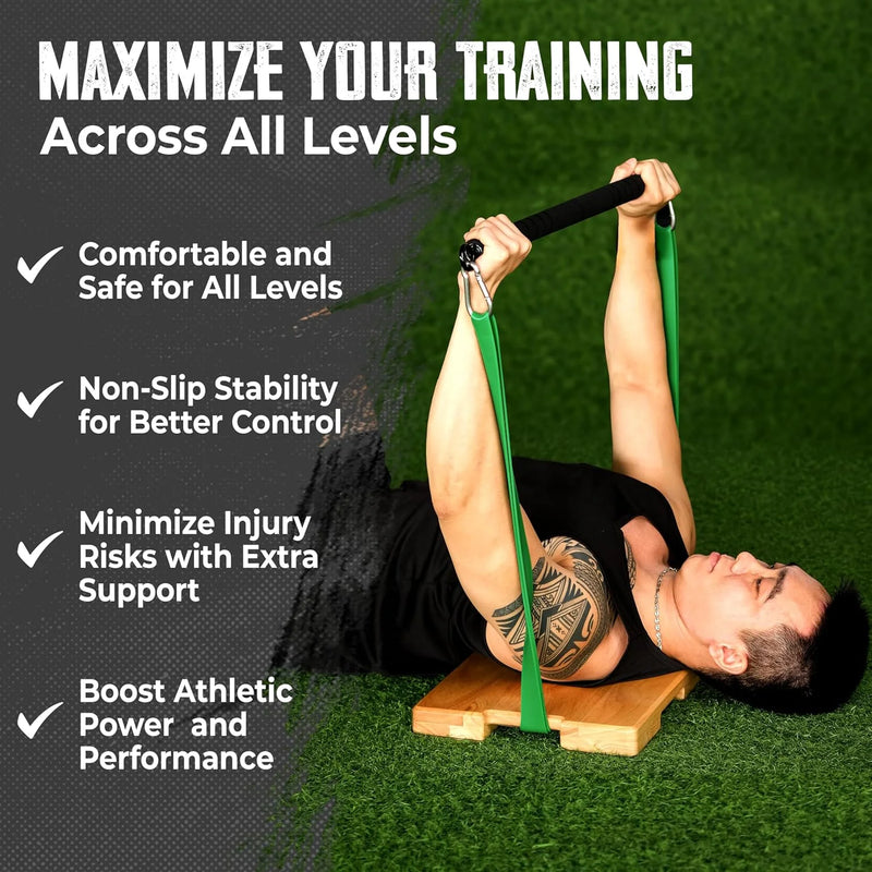 Tavola fitness in legno allenamento con fascia di resistenza - immagine 5
