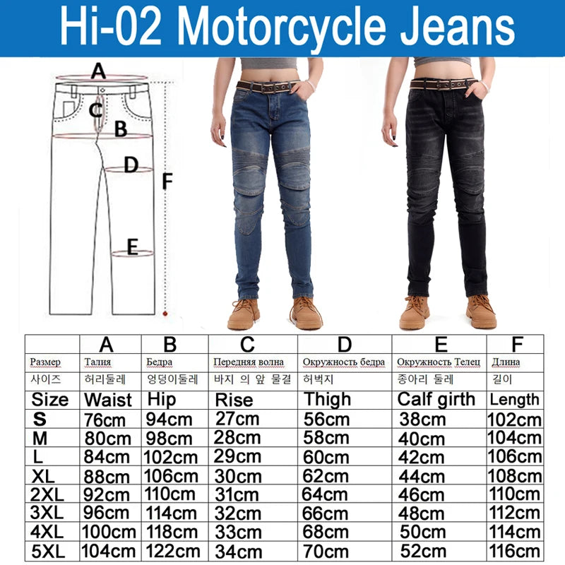 Jeans Moto Donna Protettivi – Pantaloni Motocross con Protezioni Ginocchia, Fianchi e Coccige, Stile Casual Sicurezza Riding - Campeda