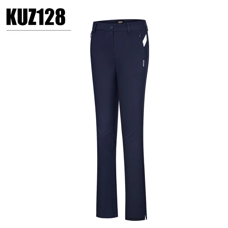 PGM pantaloni da Golf estivi donna caviglie Cropped Fit Slim svasati elastici tasca - immagine 8
