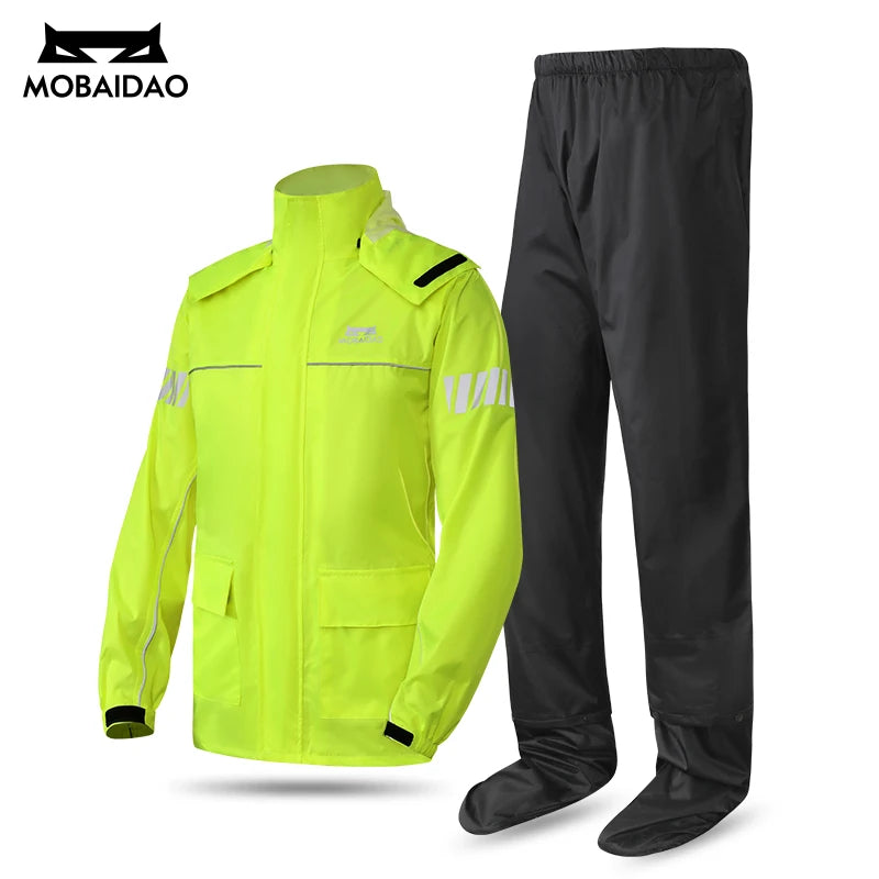 Tuta antipioggia per moto Set giacca e pantaloni impermeabili equitazione - immagine 4