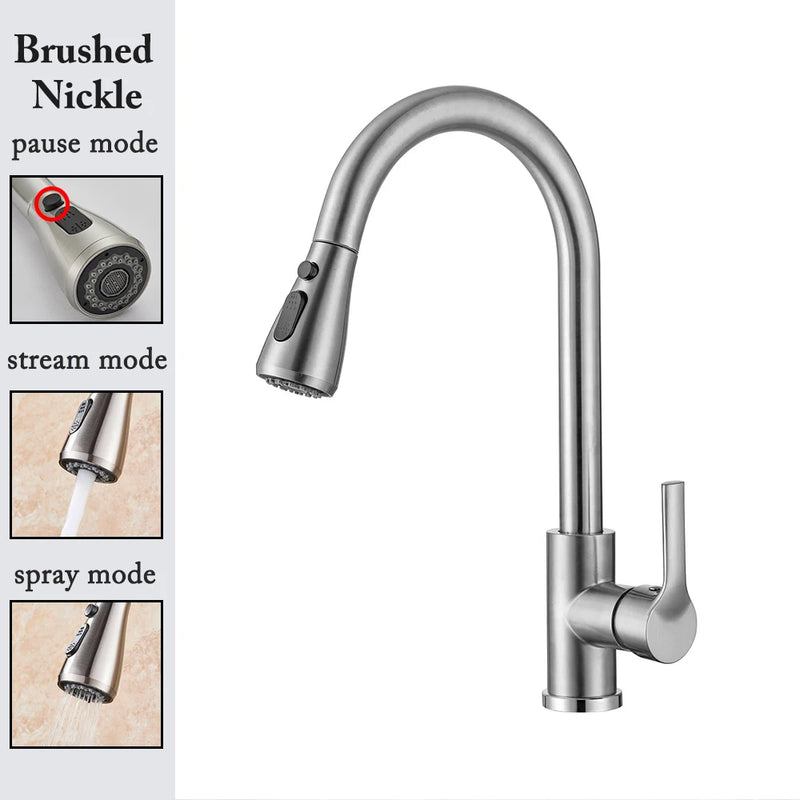 Rubinetto da cucina nero Estraibile Lavello Miscelatore per spruzzatore a flusso - immagine 8