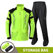 WOSAWE Tuta da pioggia Giacca impermeabile divisa moto Pantaloni antipioggia - BH211-G-BH111 Black EU S (ASIA M) - immagine 7