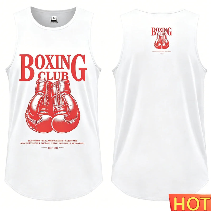 Canotta da boxe uomo t-shirt estiva girocollo senza maniche