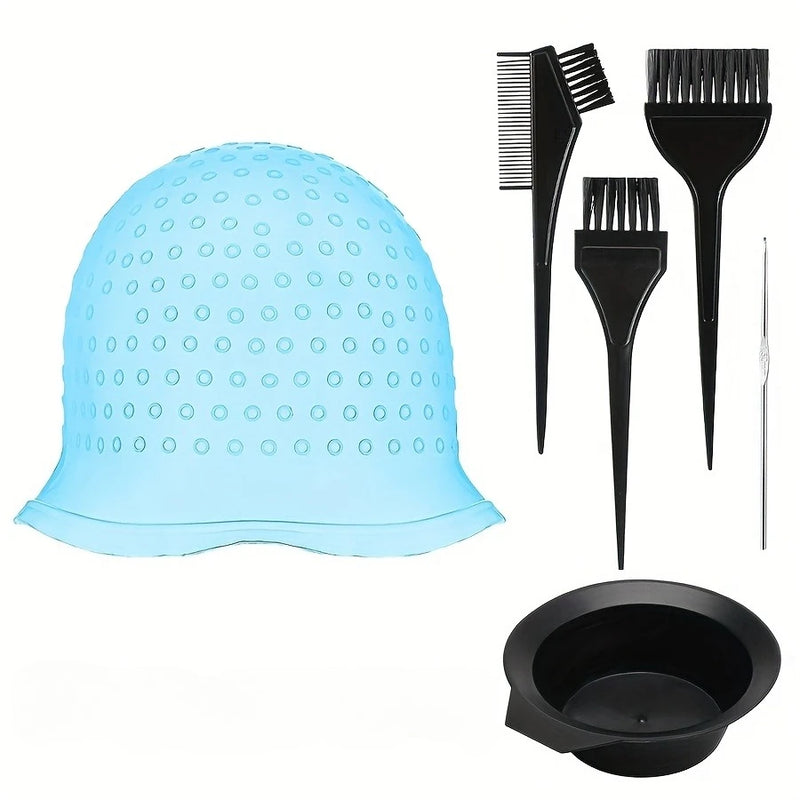WANMEI 6PCS Salone Tappo per colorare i capelli in silicone Evidenziare ago - immagine 7
