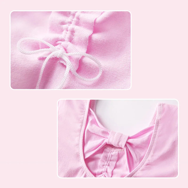 Body Balletto Bambina con Gonna in Chiffon – Abito Danza con Fiocco Elegante