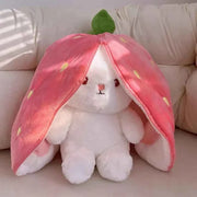 25 cm carino fragola carota coniglio peluche farcito creativo in frutta trasforma bambino coccoloso coniglietto bambola per regalo di compleanno per bambini