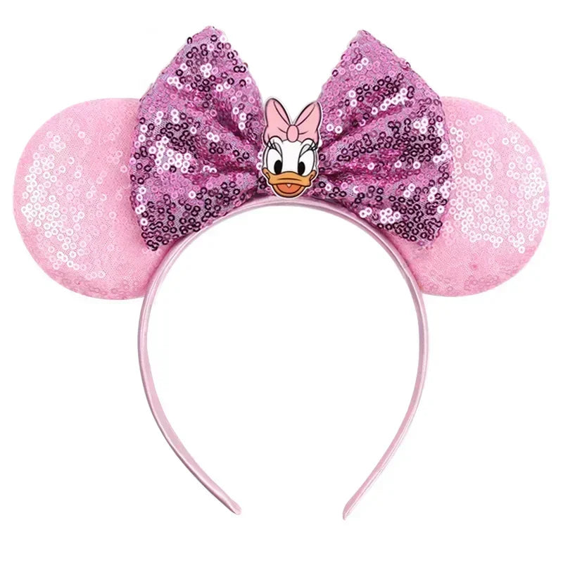 Disney Pink Daisy Duck Bow Fasce per capelli Paillettes viola Fascia orecchie di - immagine 5