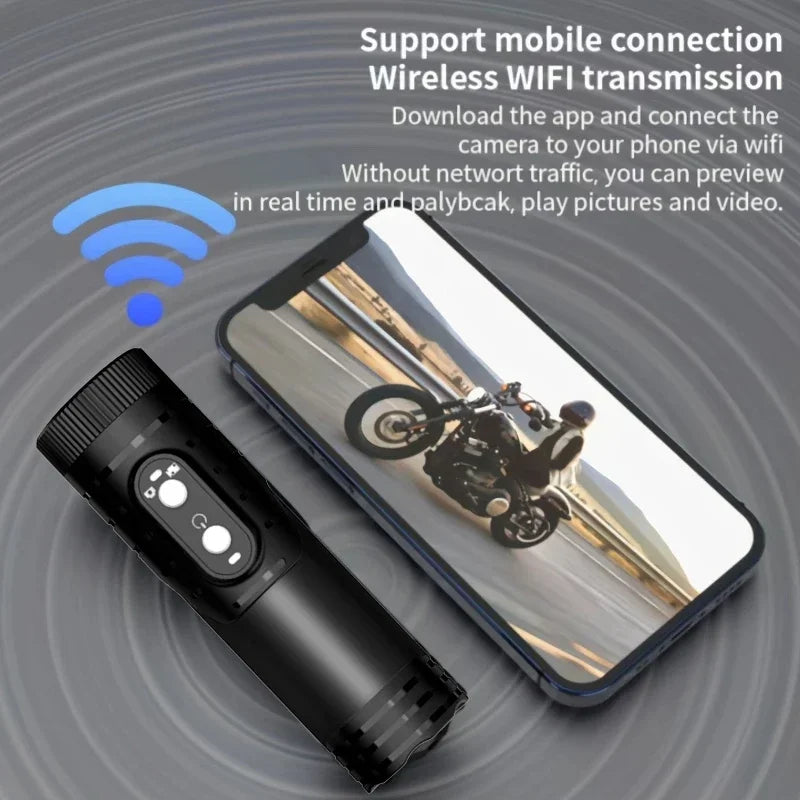 Action Cam 4K WiFi Impermeabile – Mini Bodycam per Moto, Bici e Sport Estremi
