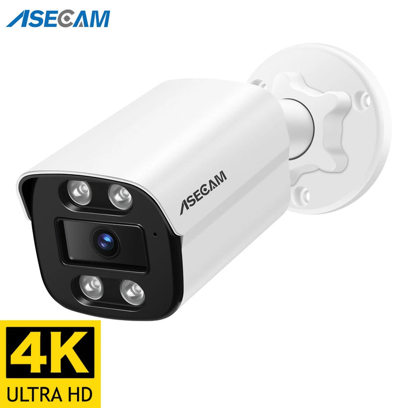 ASECAM 4K 8MP Telecamera IP CCTV esterna POE Audio H.265 Onvif AI Rilevazione