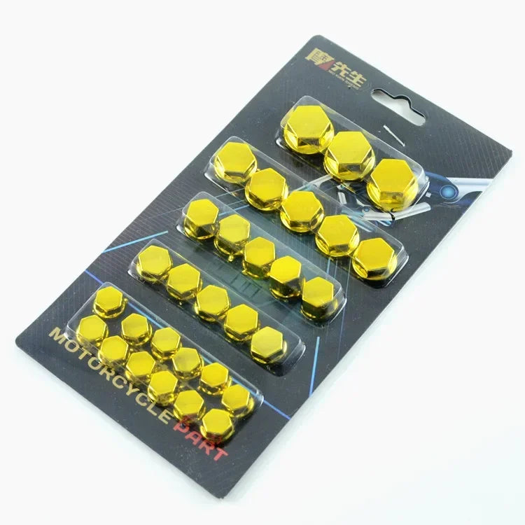 Kit Copri Viti Moto 30 Pezzi – Tappi Decorativi Bulloni 0.8-1.4 cm, Copri Dadi Colorati per Yamaha, Honda e Scooter - Campeda