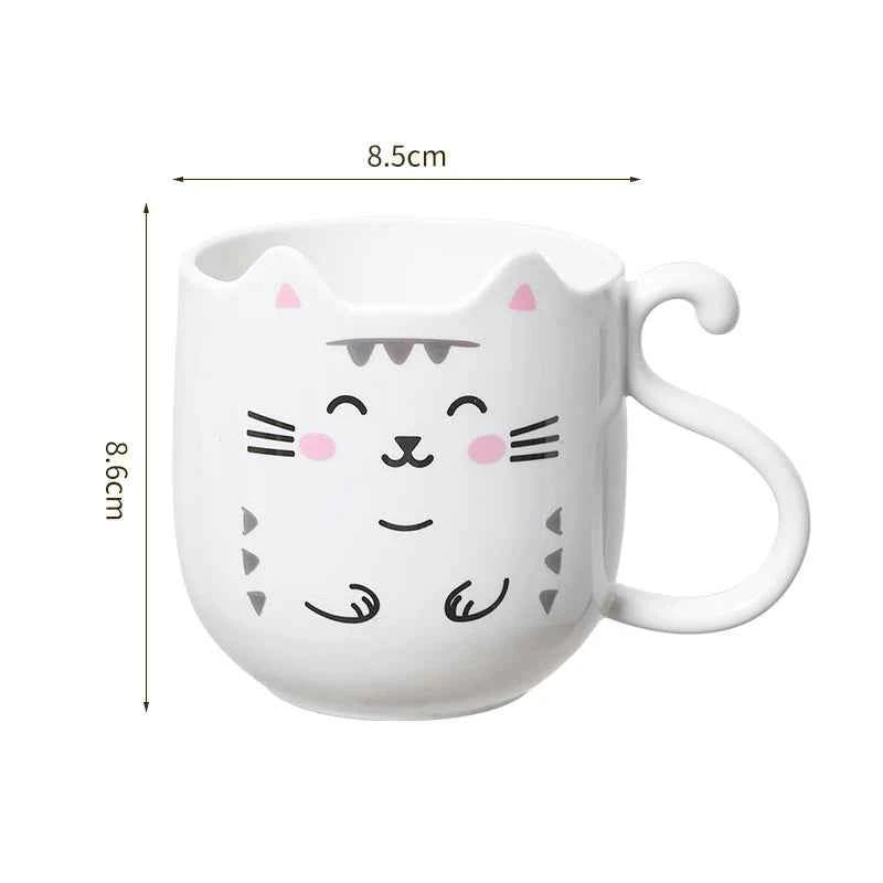 Cute Cat collutorio mug tazza per spazzolino da denti Home Travel Cartoon addensato Wash Cup tazze di plastica