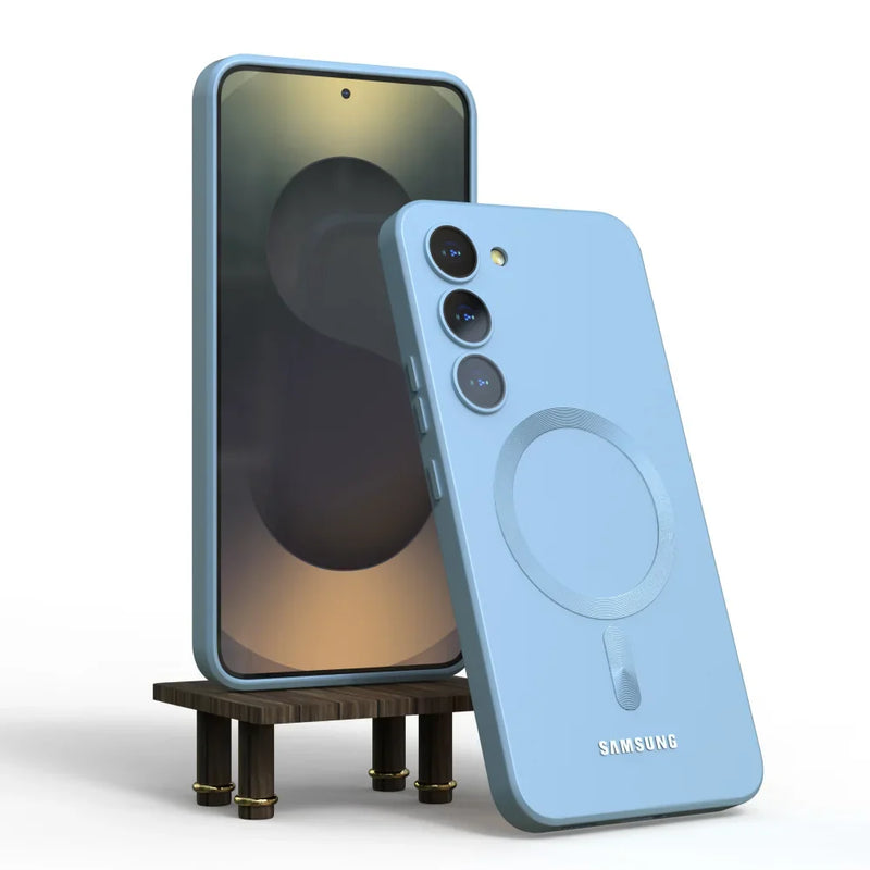 Per Samsung Galaxy S25 Magsafe Custodia S24 S23 S21 FE S22 Plus A56 A55 A54 A36 A35 A16 A15 Morbido Silicone Magnetico Della Copertura Posteriore Del Telefono