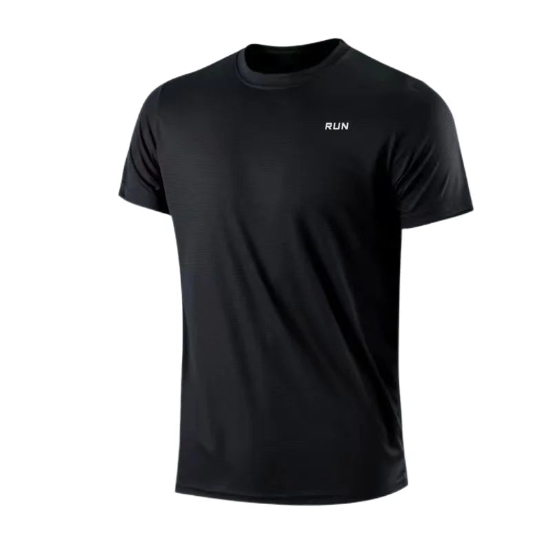 T-shirt da uomo a maniche corte ad asciugatura rapida palestra - nero M - immagine 7
