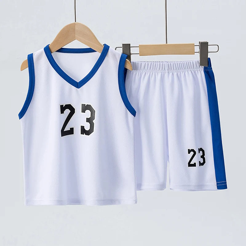 Tuta da basket estiva per BAMBINI Gilet sportivo ragazzi e ragazze Pantaloncini - HT23-baise 100 - immagine 15