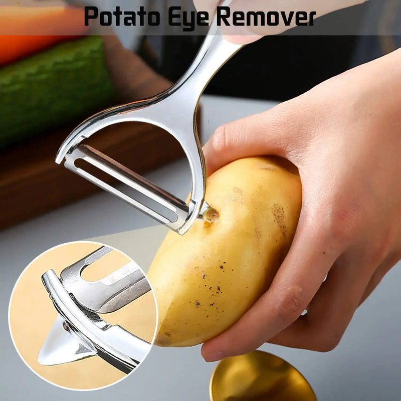 Pelapatate in acciaio inossidabile Pelapatate multifunzionale Grattugia per carote Utensili per frutta Accessori da cucina Gourmet Pelador Bar