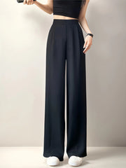 Pantaloni eleganti donna da completo gamba dritta nero/grigio, slim o larghi, comodi e snellenti - Campeda