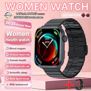 nuove donne uomini AI Smart diagnosi orologio HRV PPG pressione sanguigna - Black Steel B - immagine 17
