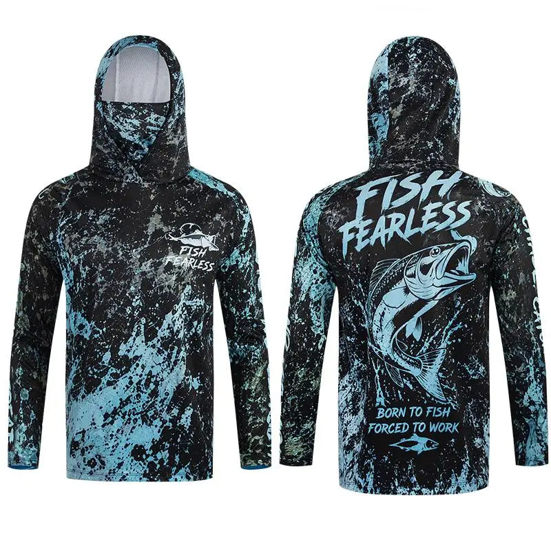 Maglia da Pesca con Cappuccio per Uomo Protezione Solare UPF - immagine 8