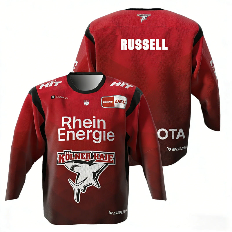 Köln Haier MacLeod Maglia da Hockey su Ghiaccio Tedesca 89 Russell DEL Genitore-Figlio - immagine 15
