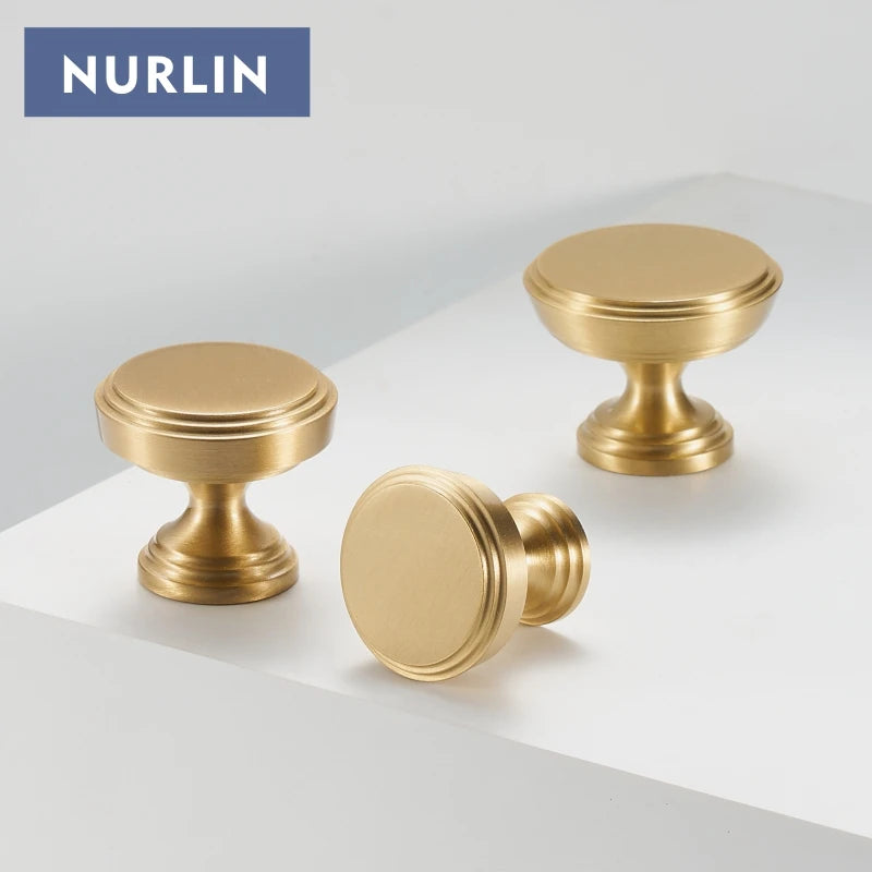 Nurlin Ottone massiccio Stile europeo di lusso Maniglia per mobili Manopole Barre a - immagine 4