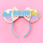 Disney Pink Daisy Duck Bow Fasce per capelli Paillettes viola Fascia orecchie di - immagine 19