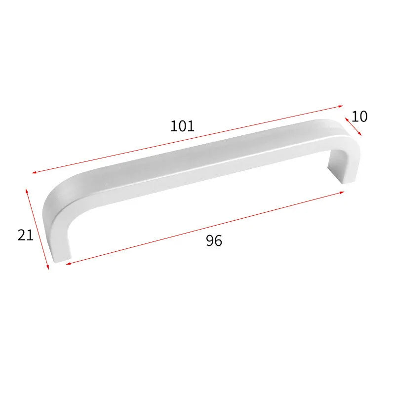 Set di 12 Maniglie Moderne per Armadio 64mm/96mm/128mm/160mm/192mm in Alluminio Solido - Silver 96mm(12pcs) - immagine 7