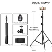 Treppiedi per selfie da 200/170/150/55 cm in alluminio - 200cm - immagine 4