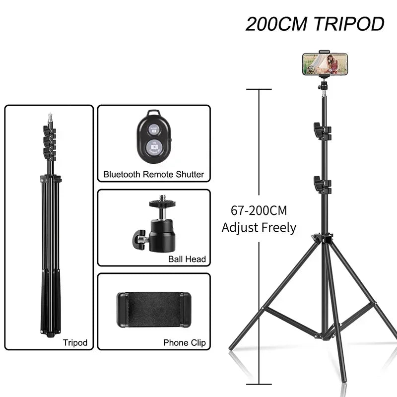 Treppiedi per selfie da 200/170/150/55 cm in alluminio - 200cm - immagine 4