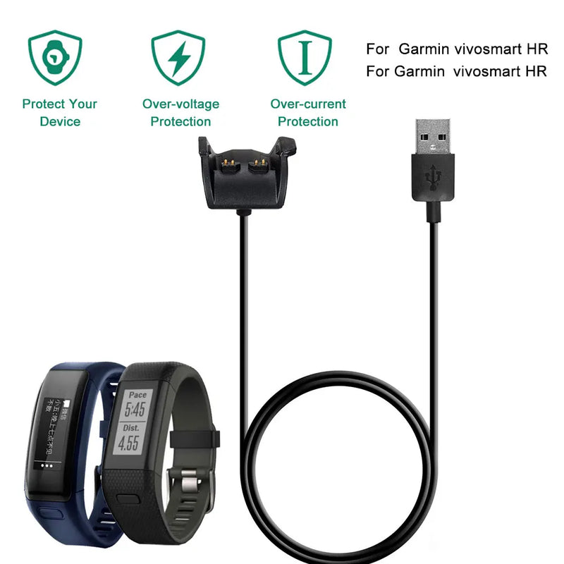 Caricabatterie USB per Garmin Vivosmart HR PLUS cavo di ricarica adattatori Wireless