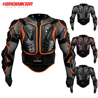 Giacca Protettiva Moto Integrale HEROBIKER – Armatura Completa Motocross Enduro Racing con Protezioni Schiena Petto Spalle Gomiti (S-4XL) - Campeda