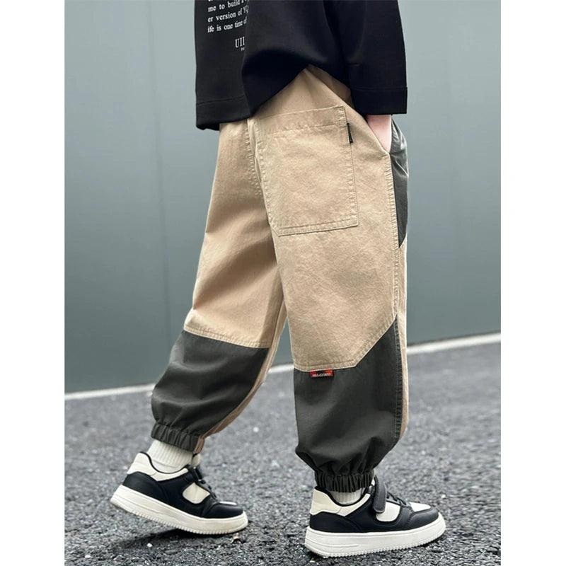 Nuovi pantaloni da ragazzo in stile patchwork per la primavera e l'autunno - immagine 4