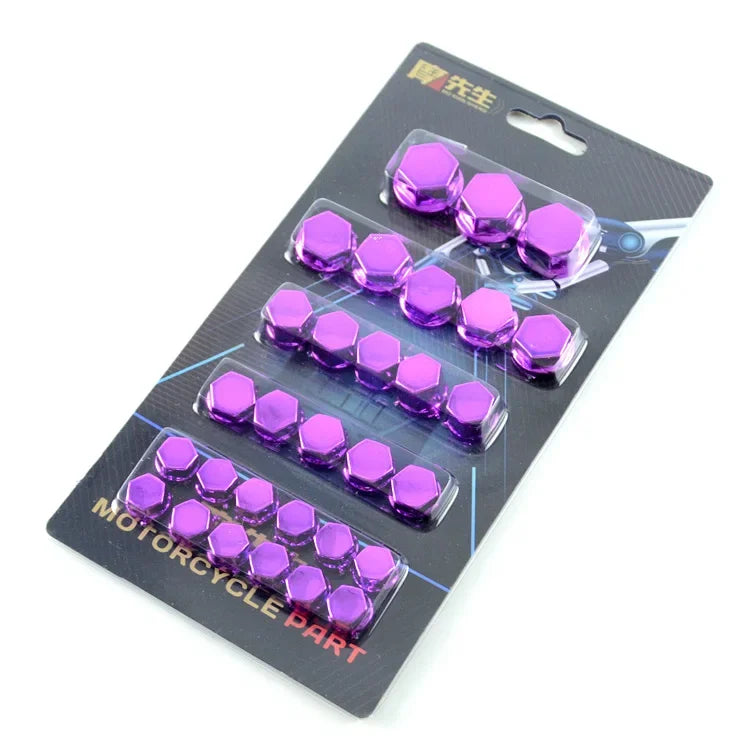 Kit Copri Viti Moto 30 Pezzi – Tappi Decorativi Bulloni 0.8-1.4 cm, Copri Dadi Colorati per Yamaha, Honda e Scooter - Campeda