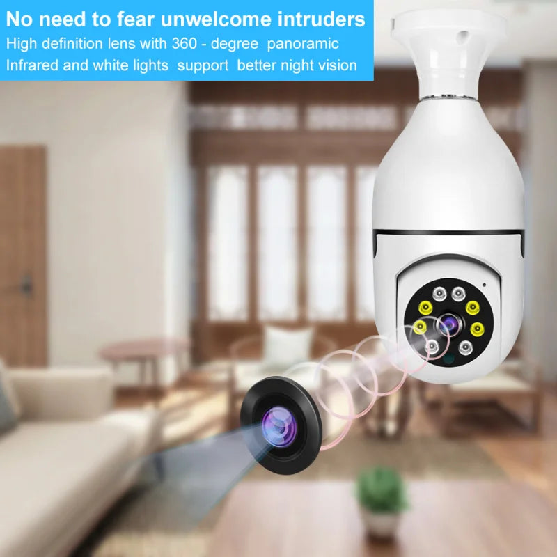 2.4G E27 lampadina telecamera Wifi per la sicurezza domestica telecamera di videosorveglianza 360 ° Wireless HD versione notturna Cam Baby Monitor Smart Home