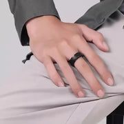 Anelli Spinner in acciaio inossidabile antistress per uomo Intagliato Demon Eye Girevole Fidget Ansia Anello congiunto Gioielli Bague Homme - Campeda