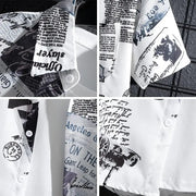 Camicia da uomo a maniche corte con stampa – top da spiaggia leggero e casual, abbigliamento estivo da tempo libero - Campeda