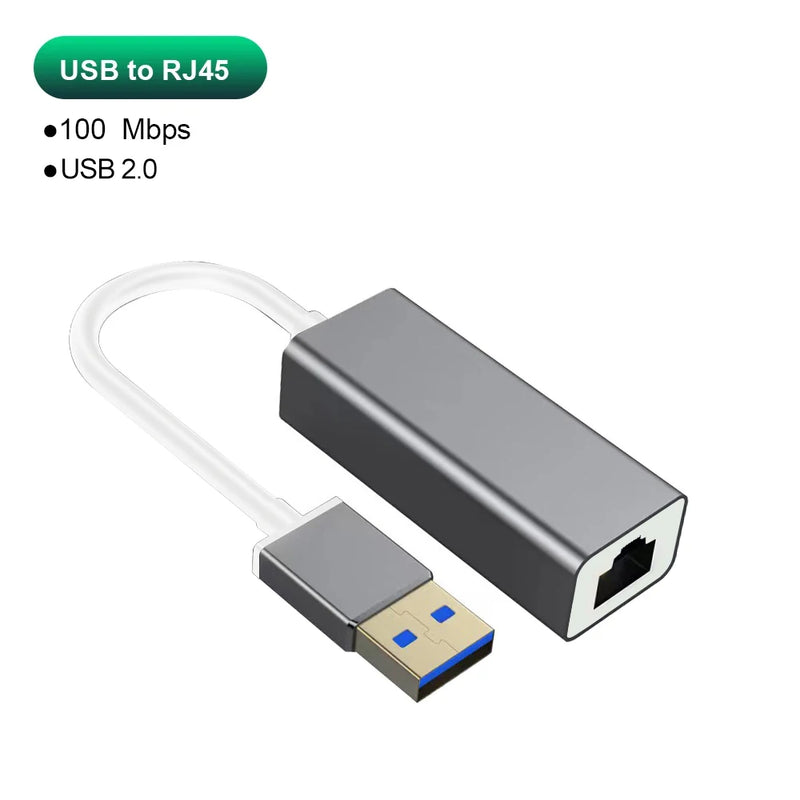 Adattatore Ethernet da tipo C a RJ45 2500Mbps USB 3.0 Scheda di rete RJ45 Cavo Internet Lan 100/1000/2500Mbps per PC portatile MacBook