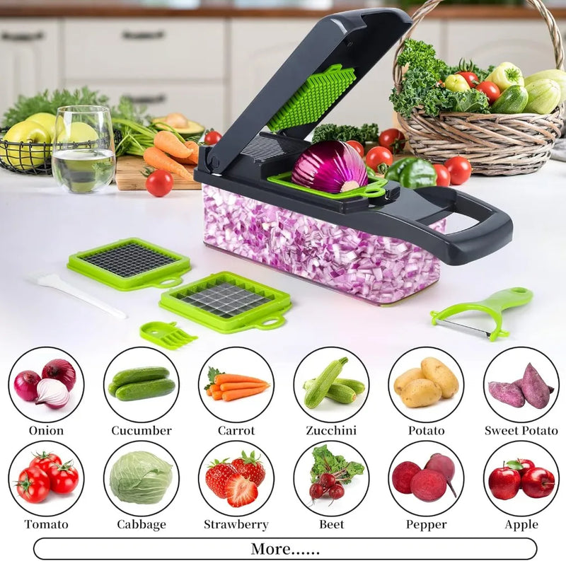 16/25 in 1 tritatutto per verdure multifunzionale manico griglia per alimenti tritatutto per verdure affettatrice tagliata articoli da cucina strumento cocina