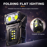 Torcia LED Ricaricabile USB Multifunzione – Mini Torcia Tattica EDC con Magnete e Luce COB - Campeda