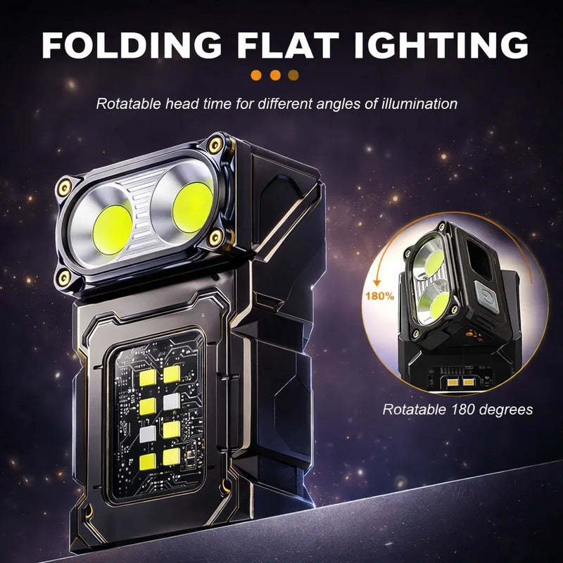 Torcia LED Ricaricabile USB Multifunzione – Mini Torcia Tattica EDC con Magnete e Luce COB - Campeda